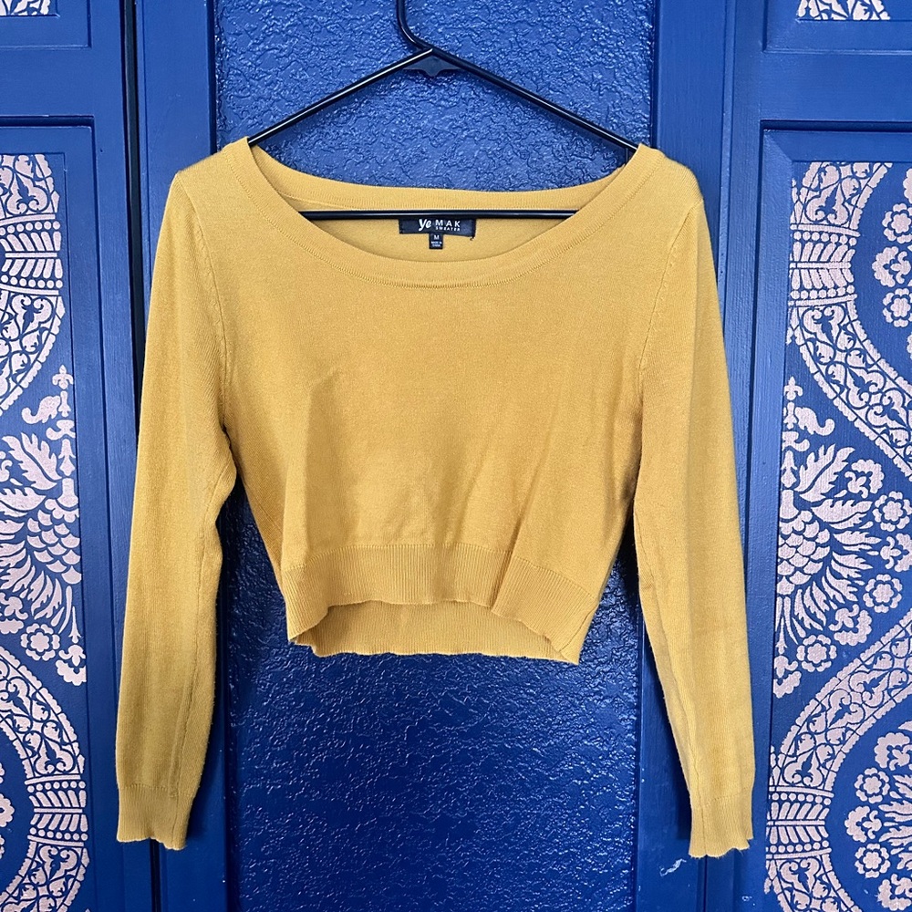 Yellow Crop Sweater - vintage vibes